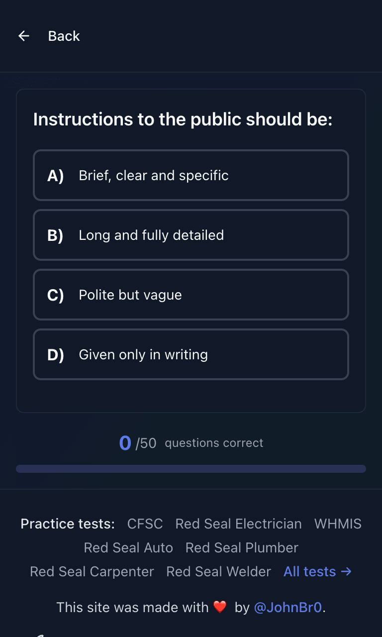 Tigertest Security Guard practice test training mode on mobile