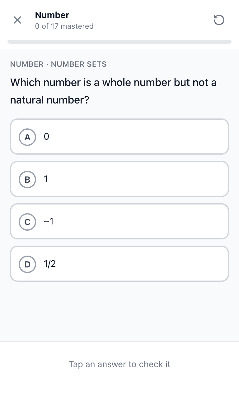 Tigertest EQAO Grade 9 Math practice test training mode on mobile