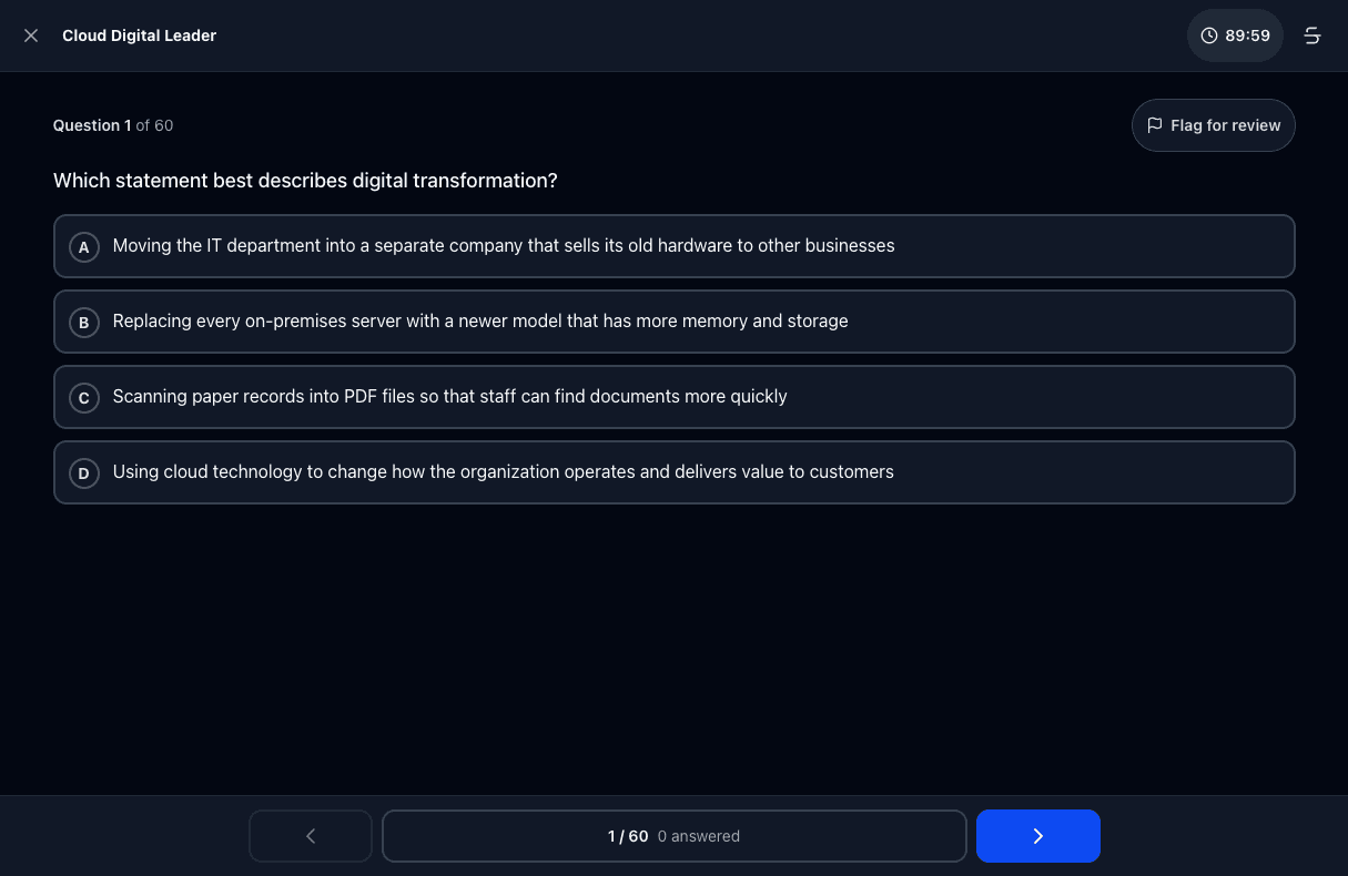 Tigertest Google CDL practice test on desktop