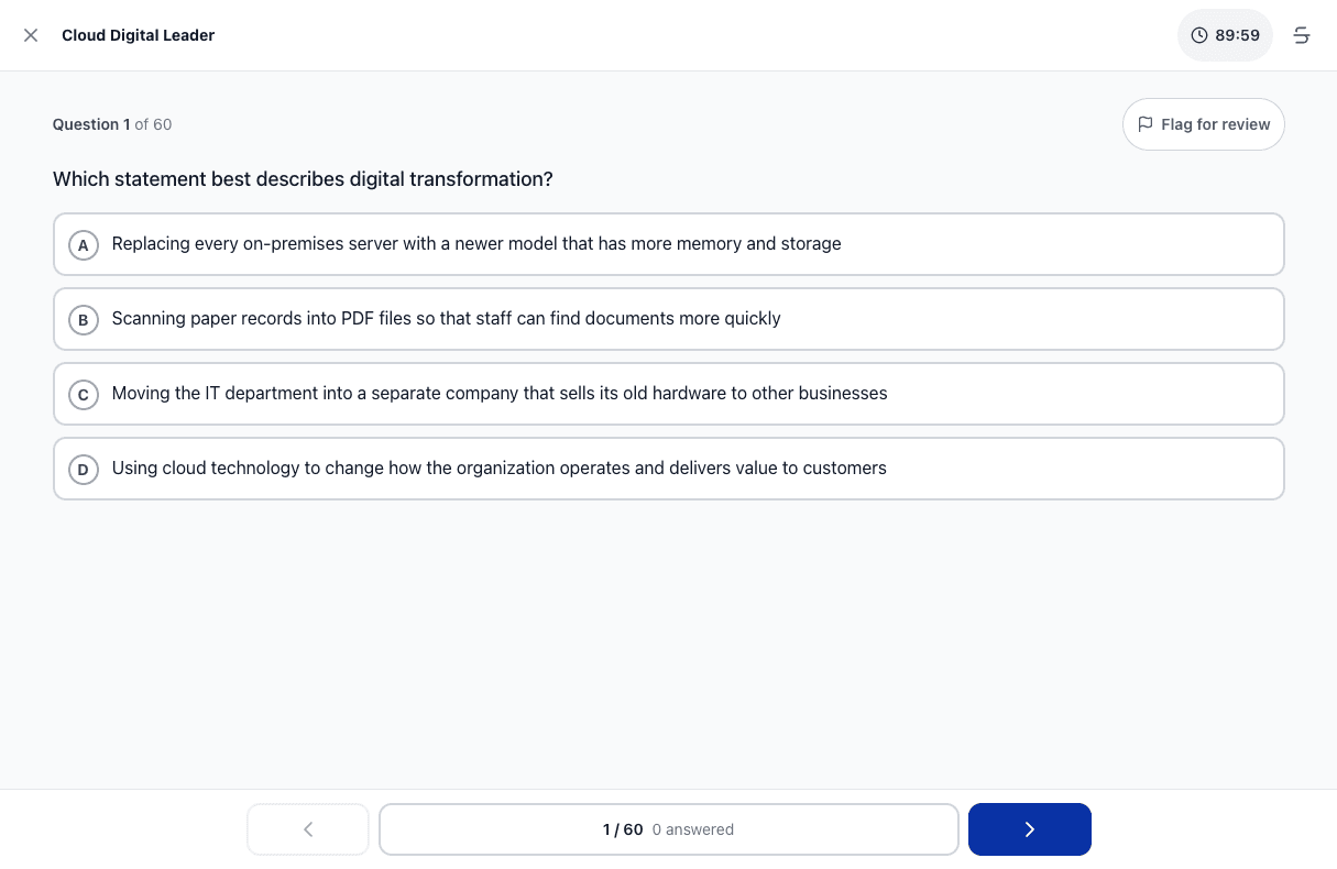 Tigertest Google CDL practice test on desktop