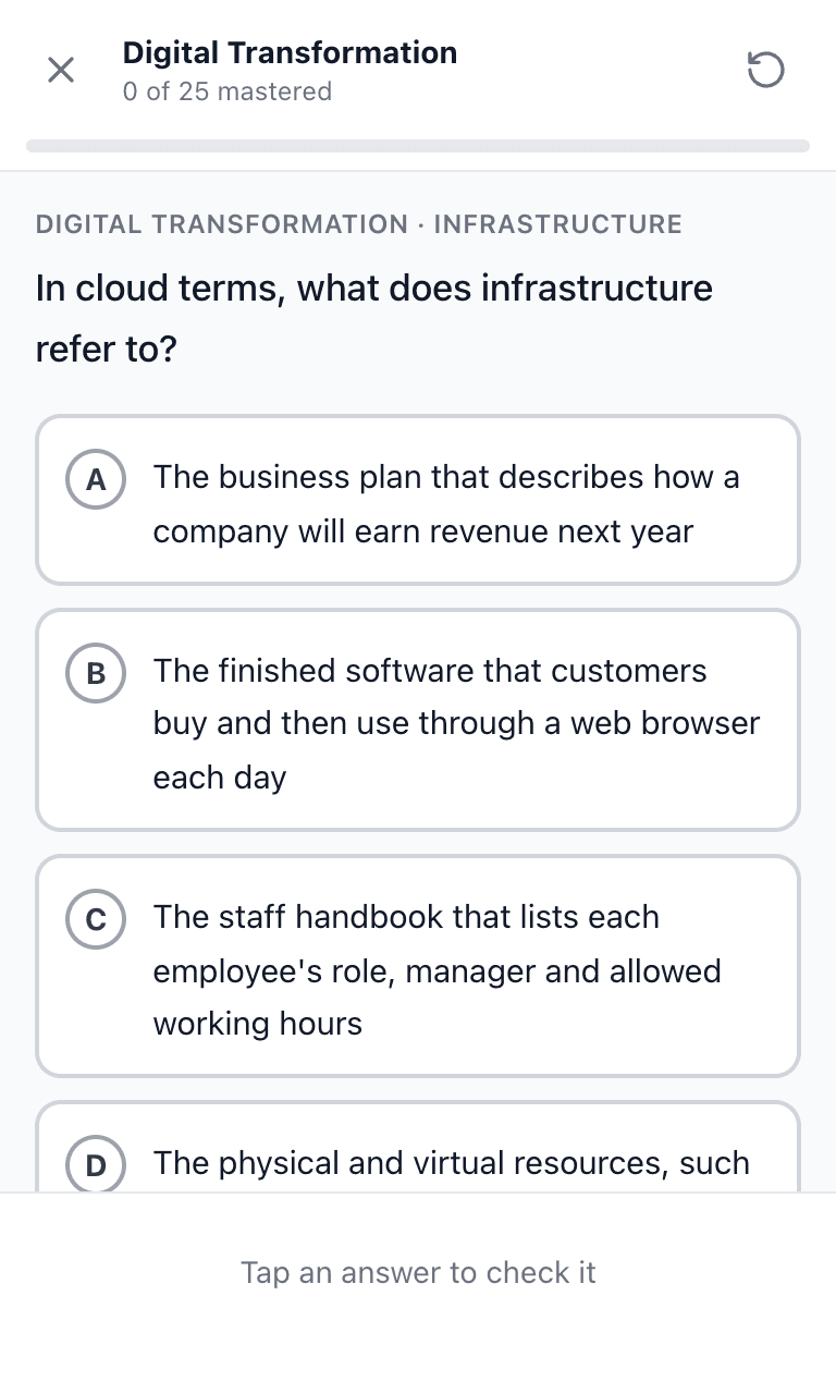 Tigertest Google CDL practice test training mode on mobile