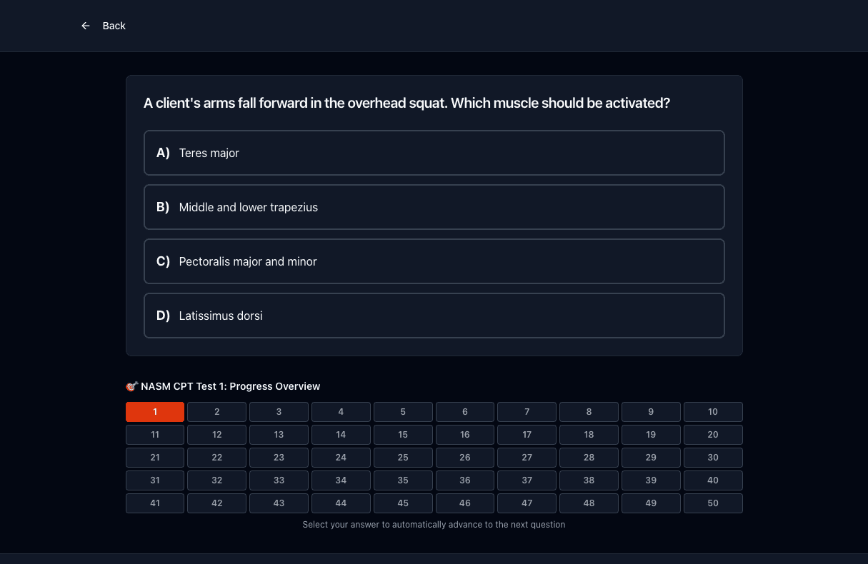 Tigertest NASM CPT practice test on desktop