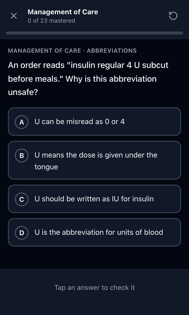 Tigertest REx-PN practice test training mode on mobile