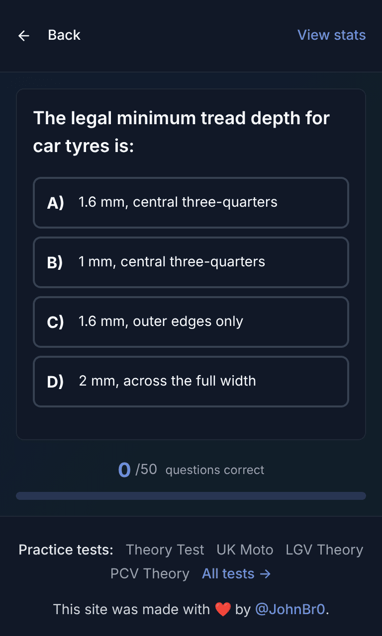 Tigertest ADI Part 1 practice test training mode on mobile