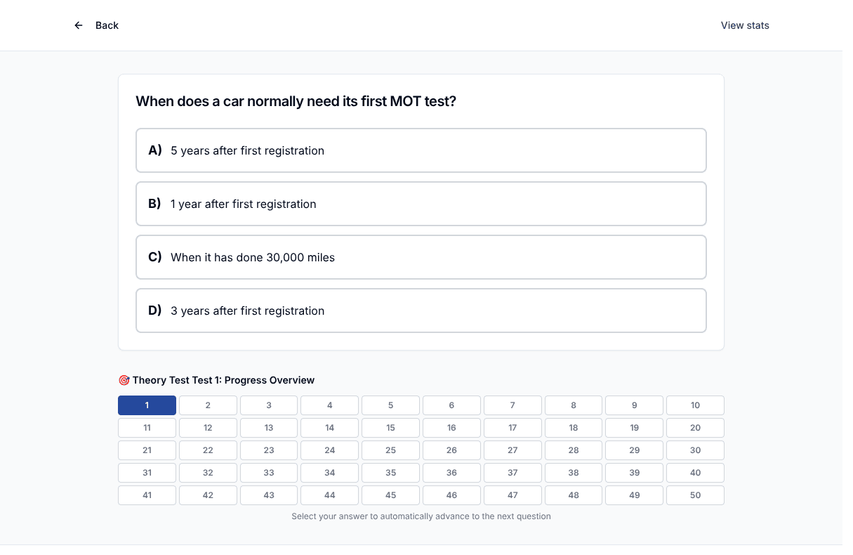 Tigertest Theory Test practice test on desktop