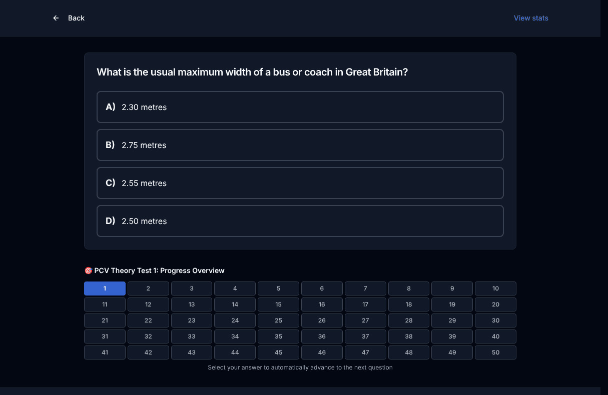 Tigertest PCV Theory practice test on desktop