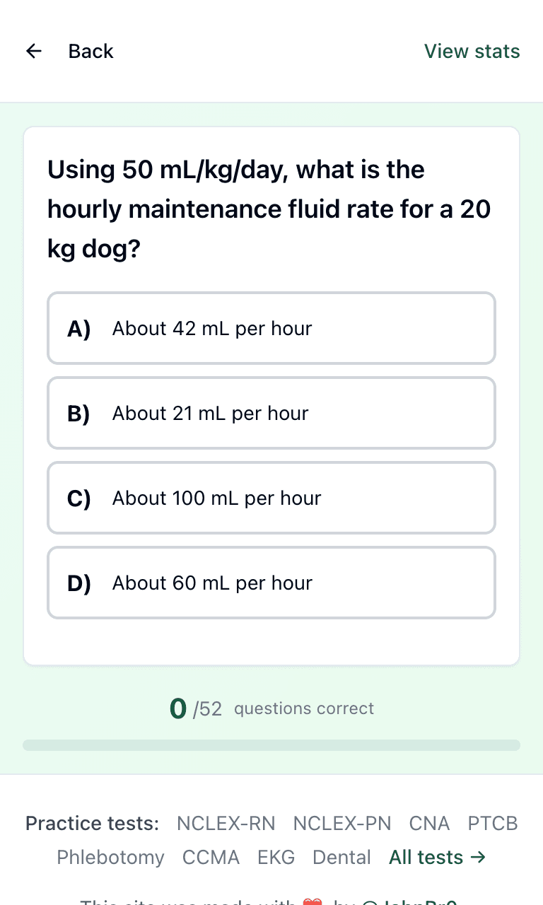 TigerTest VTNE practice test training mode on mobile